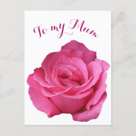 Fröhliche Mutter Muttertag Mum hübsche, rosa Rose Postkarte