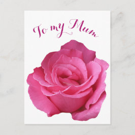 Fröhliche Mutter Muttertag Mum hübsche, rosa Rose Postkarte