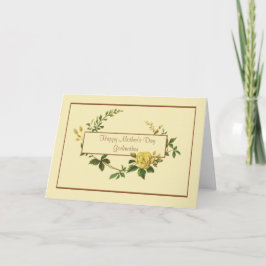 Fröhliche Mutter-Tag-Mutter mit Gelber Rose Karte