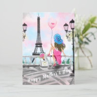 Fröhliche Mutter Tageskarte Frau mit Ballon