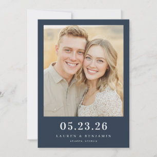 Fröhliche Navy Contemporary-Foto Save The Date