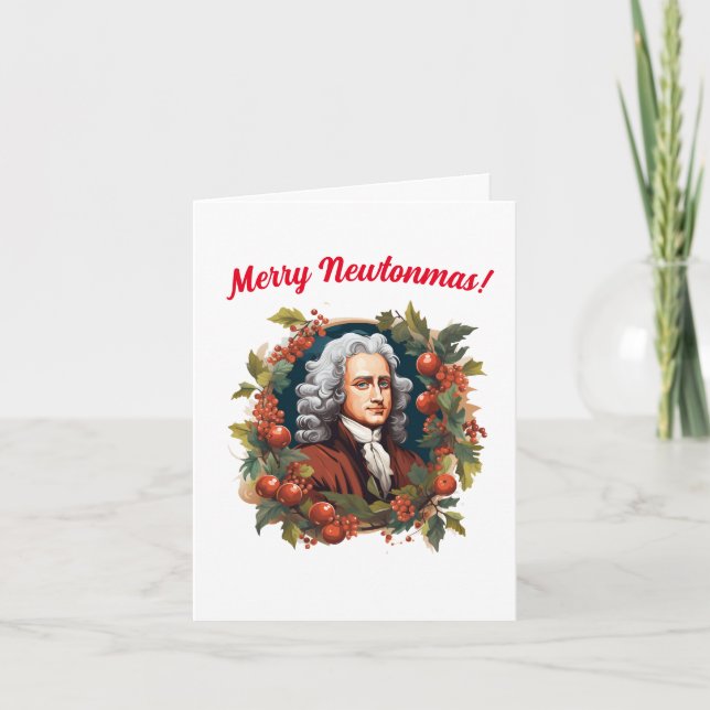 Fröhliche Newtonmas! Atheist Secular Holiday Weihn Karte (Vorderseite)