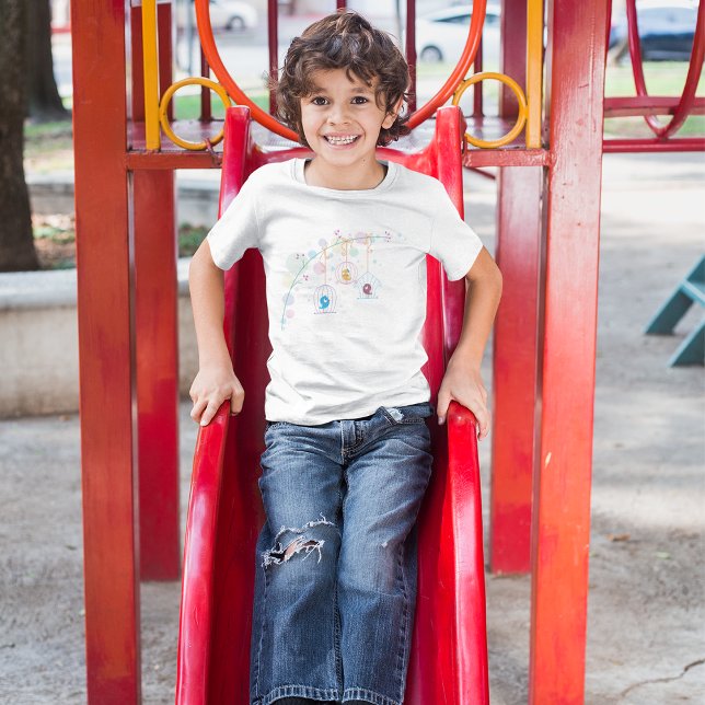 Fröhliche Niedliche Vögel in Käfigen T - Shirt (Von Creator hochgeladen)