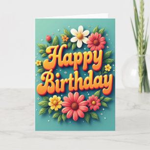 Fröhliche Orange-Typografie-Karte Karte