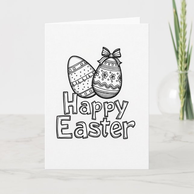 Fröhliche Ostermuster-Ei-Karte Karte (Vorderseite)