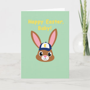 Fröhliche Ostern Baby-Kaninchen-Karte Karte