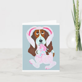 Fröhliche Ostern Basset Hound Osterhase Karte