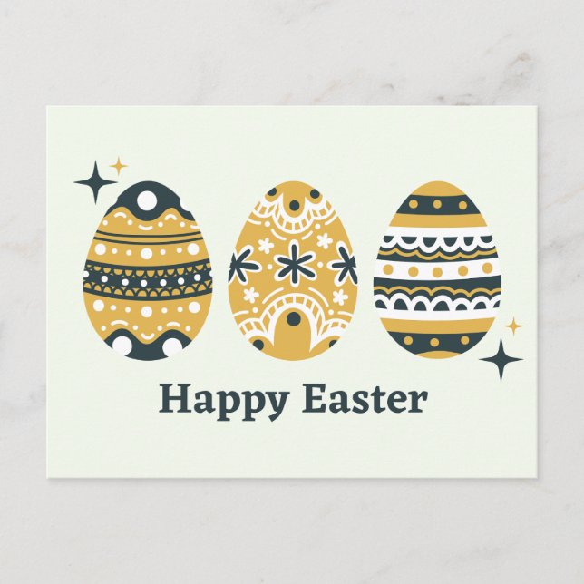 Fröhliche Ostern bemalte Eier  Postkarte (Vorderseite)