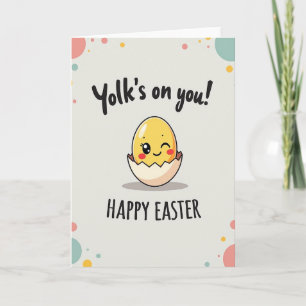 Fröhliche Ostern Dotter-Witzkarte Karte
