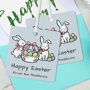 Fröhliche Ostern Handgezeichnete Doodle Whimsical  Ornament Aus Metall