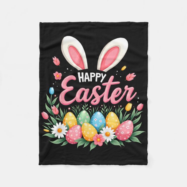 Fröhliche Ostern Hase Frühling Ostern Ei Ostern Sh Fleecedecke (Vorderseite)
