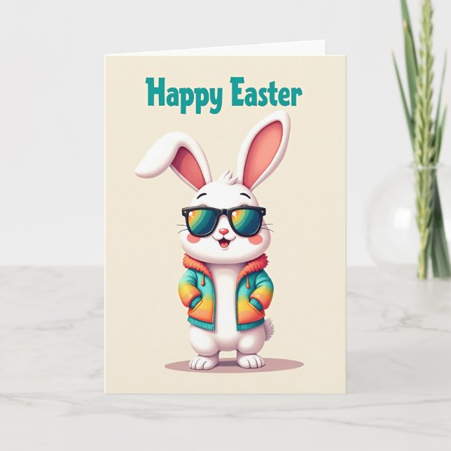 Fröhliche Ostern Hasen Freund Karte (Vorderseite)