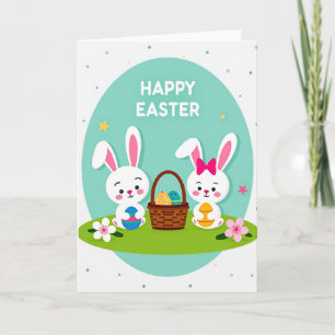 Fröhliche Ostern Hasen Karte