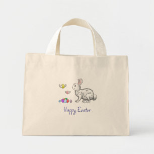 Fröhliche Ostern Hasen Mini Stoffbeutel