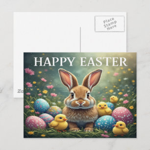 Fröhliche Ostern Hasen Postkarte
