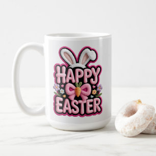 Fröhliche Ostern Hasenohren Süße Karotten-Schleife Kaffeetasse