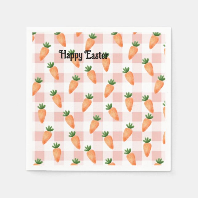 Fröhliche Ostern Karotten Serviette (Vorderseite)