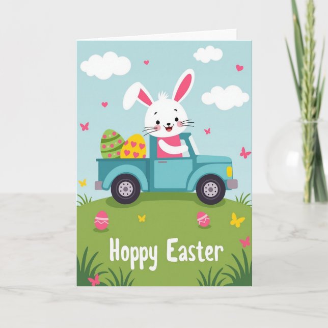 Fröhliche Ostern LKW-Fahrt Karte (Vorderseite)