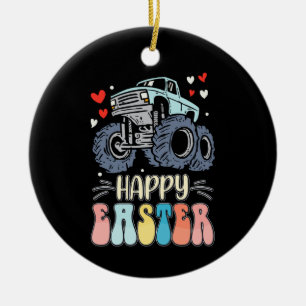 Fröhliche Ostern Monster Truck Hase Kaninchen Eier Keramik Ornament