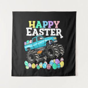 Fröhliche Ostern Monster Truck Ostereier Wandteppich