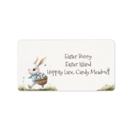 Fröhliche Ostern, Osterhasen mit Eiern Adressaufkleber