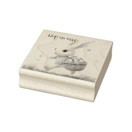 Fröhliche Ostern, Osterhasen mit Eiern Gummistempel