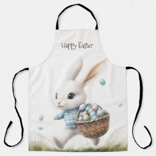 Fröhliche Ostern, Osterhasen mit Eiern Schürze