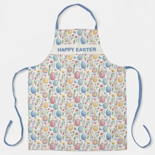 Fröhliche Ostern-Schürze mit bunter Eier-Muster Schürze