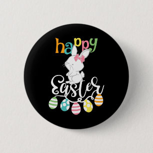 Fröhliche Ostern Sprüche Ei Groovy Hase Kaninchen Button