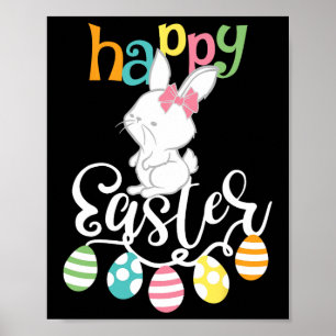 Fröhliche Ostern Sprüche Ei Groovy Hase Kaninchen Poster