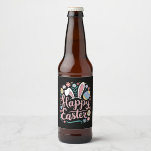 Fröhliche Ostern Süßer Hase Kaninchen Eier Bierflaschenetikett