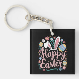 Fröhliche Ostern Süßer Hase Kaninchen Eier Schlüsselanhänger