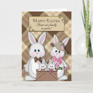 FRÖHLICHE OSTERN - UNSERE FAMILIE ZU IHREM - FEIERTAGSKARTE