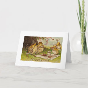 Frohliche Ostern! Vintage German Easter Card Feiertagskarte