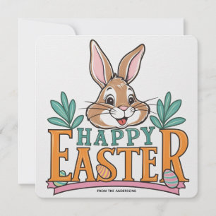 Fröhliche Ostern Vintage-Hase Feiertagskarte