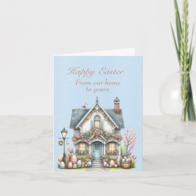 Fröhliche Ostern von unserer Zuhause bis zu Ihren Karte (Vorderseite)