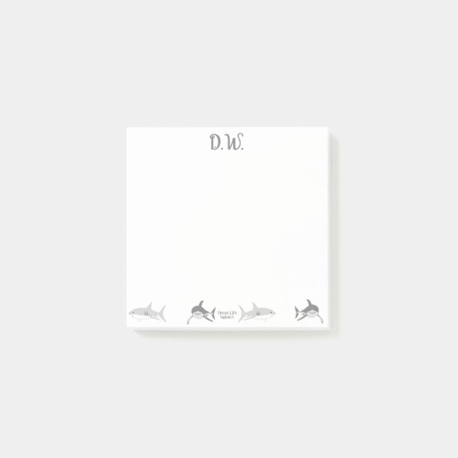 Fröhliche Ozeanhaie Kunst Post-it Klebezettel (Vorderseite)