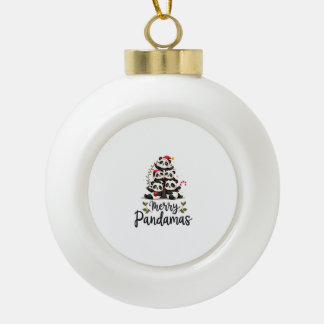 Fröhliche Pandamas Pun Panda Weihnachten (2) Keramik Kugel-Ornament