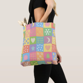 Fröhliche Pastell-Patchworkarbeit Tasche