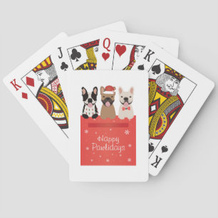 Fröhliche Pawlidays Französische Bulldoggen Spielkarten