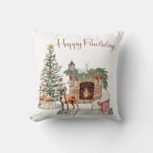 Fröhliche Pawlidays-Hund-Design - Boxer Kissen