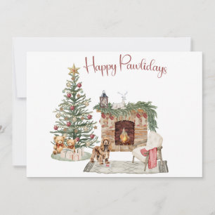 Fröhliche Pawlidays Hund Design - Cocker Spaniel Feiertagskarte