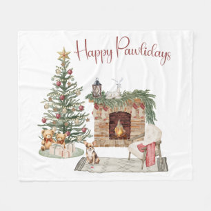 Fröhliche Pawlidays Hunde-Design - Chihuahua Fleecedecke