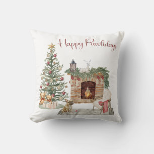 Fröhliche Pawlidays Hunde-Design - Französische Bu Kissen