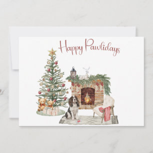 Fröhliche Pawlidays Hunde-Design - Springer Spanie Feiertagskarte