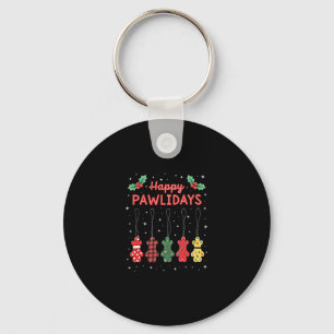 Fröhliche Pawlidays Lustiges Weihnachten Hund Pfot Schlüsselanhänger