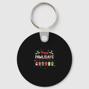 Fröhliche Pawlidays Lustiges Weihnachten Hund Pfot Schlüsselanhänger