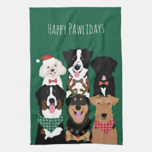 Fröhliche Pawlidays Süßes Weihnachten Geschirrtuch