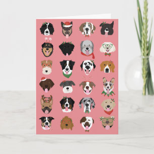 Fröhliche Pawlidays Weihnachts-Hundegesicht Muster Karte