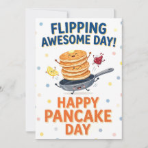 Fröhliche Pfannkuchentag-Grußkarte - Pfannkuchen w